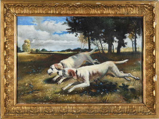 Коровяков Павел Алексеевич. Собаки на охоте (копия картины К. Тройона)